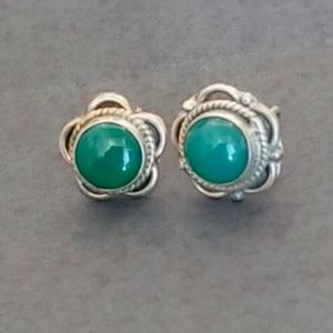 Green Agate stud earrings.